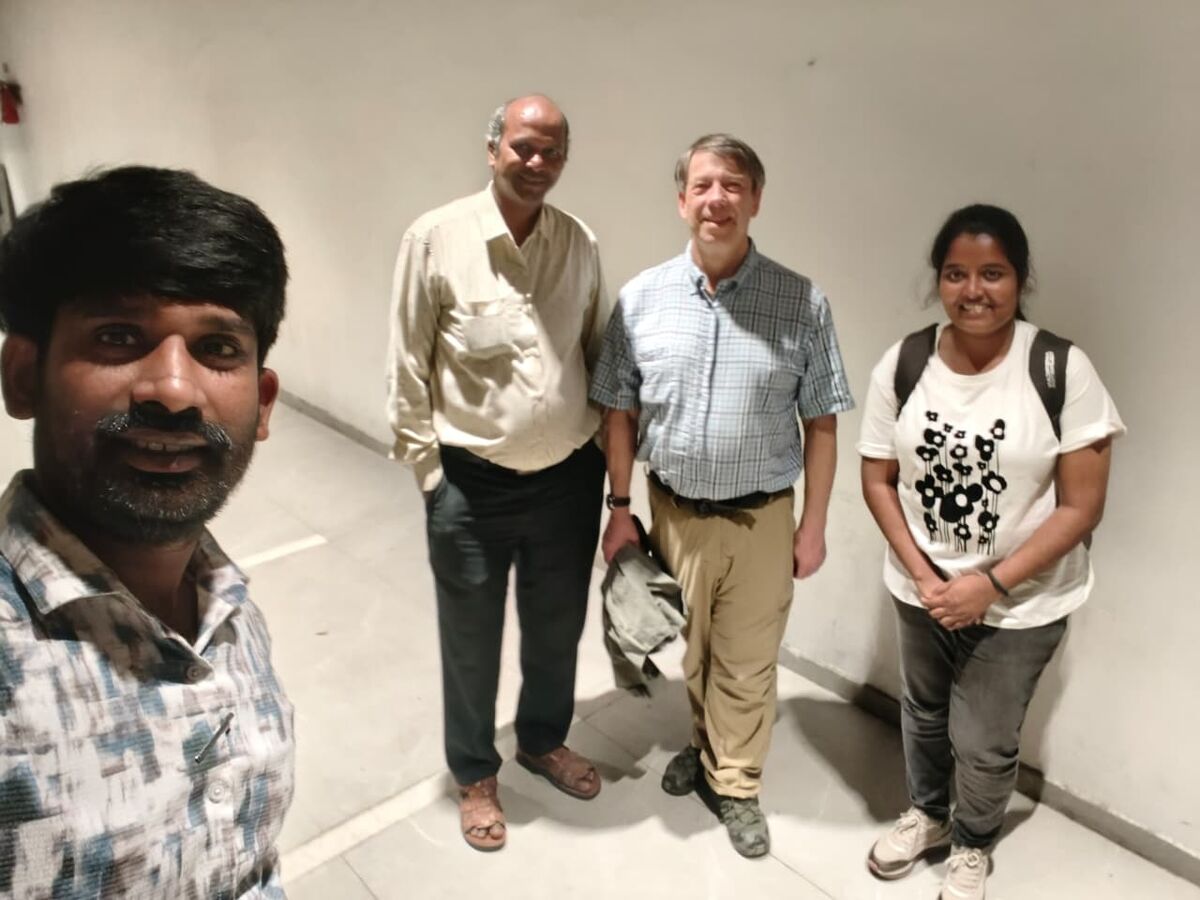 With colleagues and collaborators